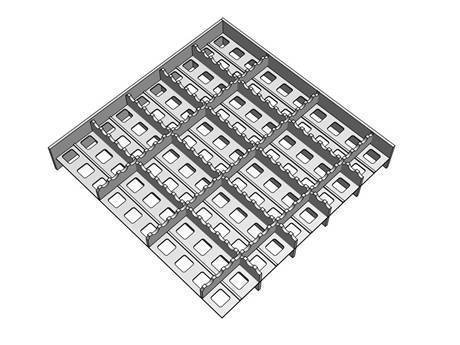 A security steel grating that both the bearing bar and cross bar are serrated.